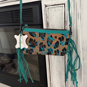 Leopard Print Fringe Crossbody Bag